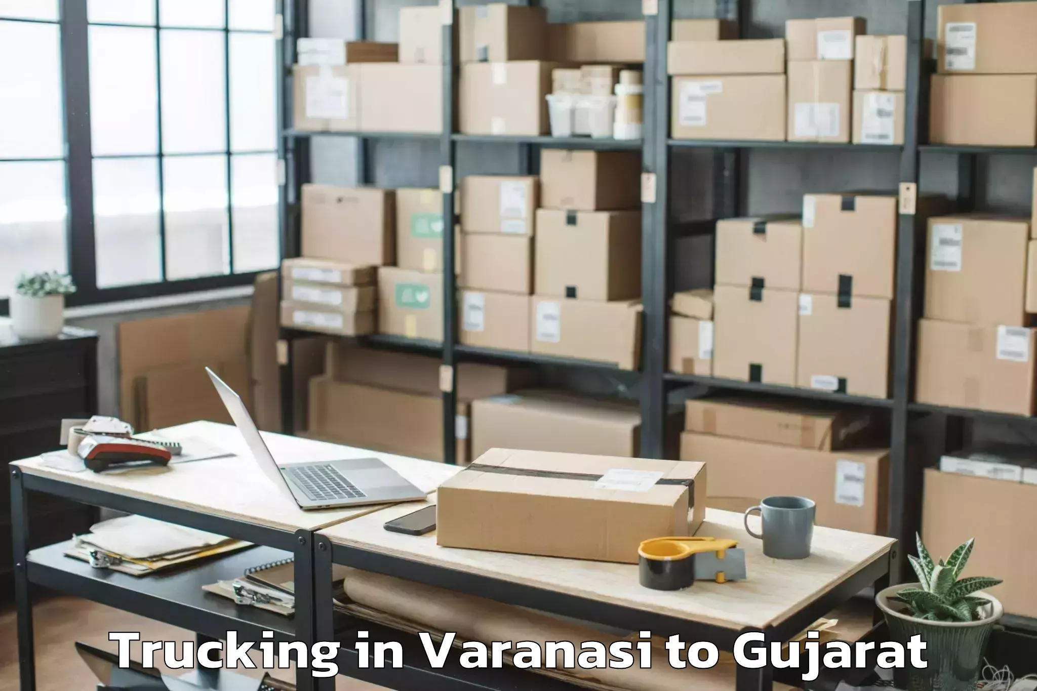 Book Varanasi to Charotar University Of Science Trucking Online